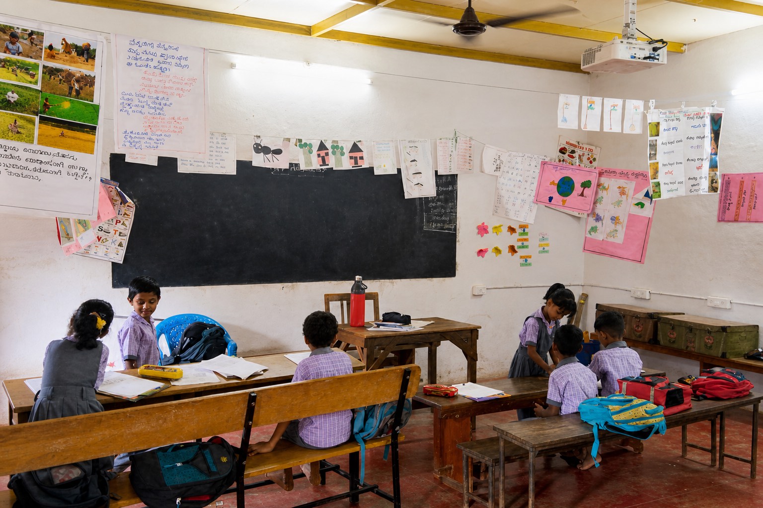 AUPS Pallathadka classroom with students and learning displays
